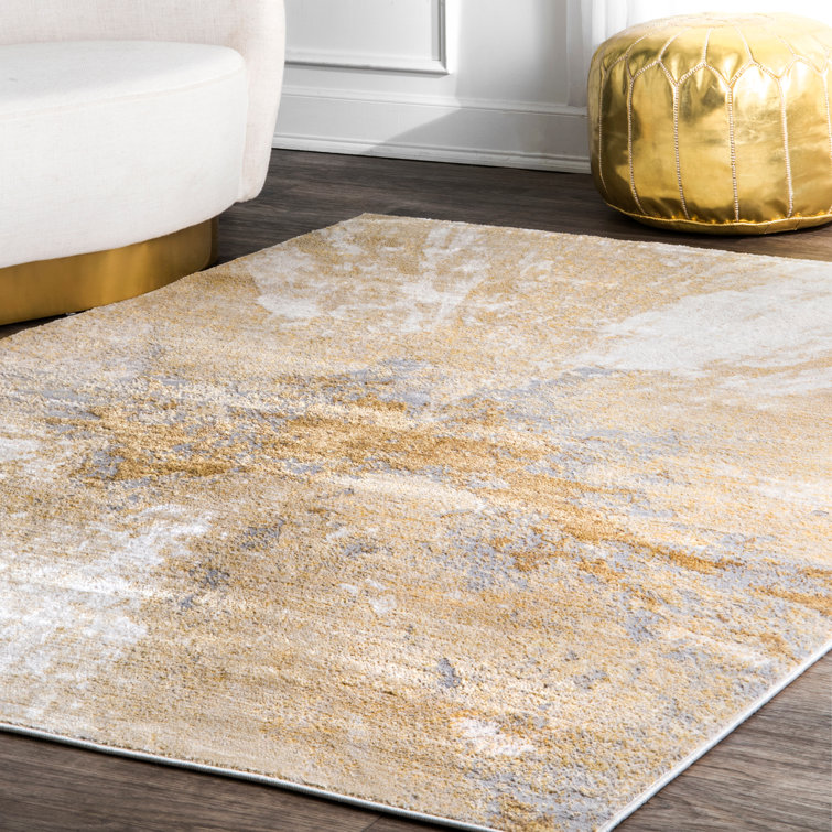 Greyleigh™ Avalon Abstract Gold, Gray, Cream, And Tan Area Rug